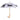 Silver Umbrella Featuring Black Labrador Retriever