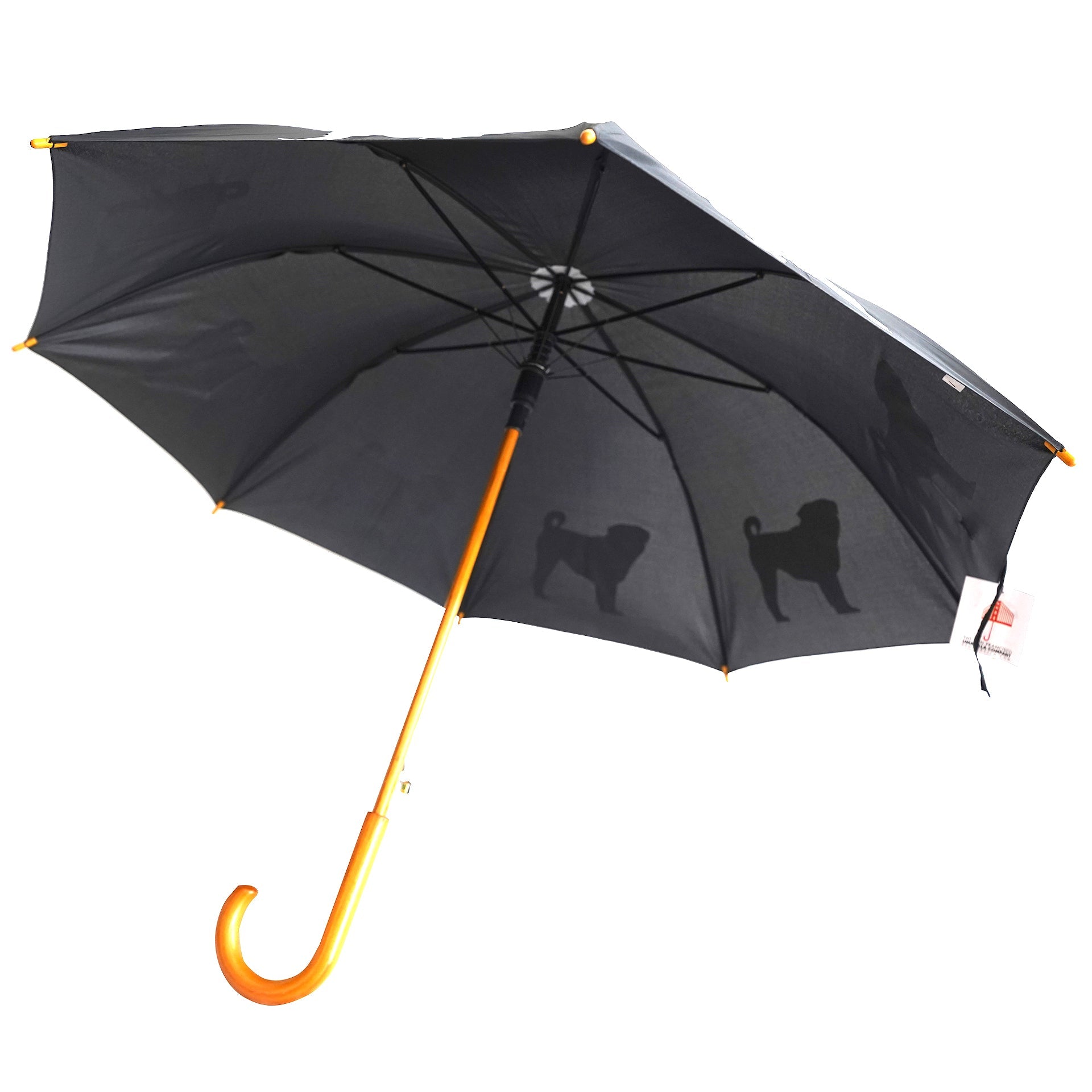 Black Umbrella Featuring White Pug – DHOME